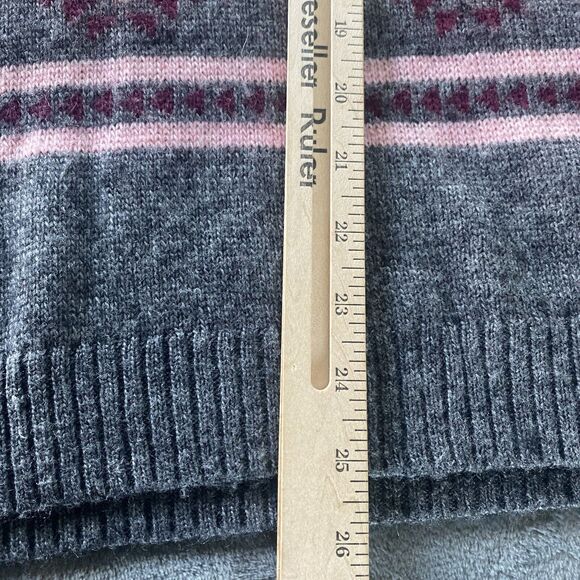 J. Crew Sweater Women's XL Gray Fair Isle Nordic Aztec Wool Mohair Crew Neck - Picture 6 of 8